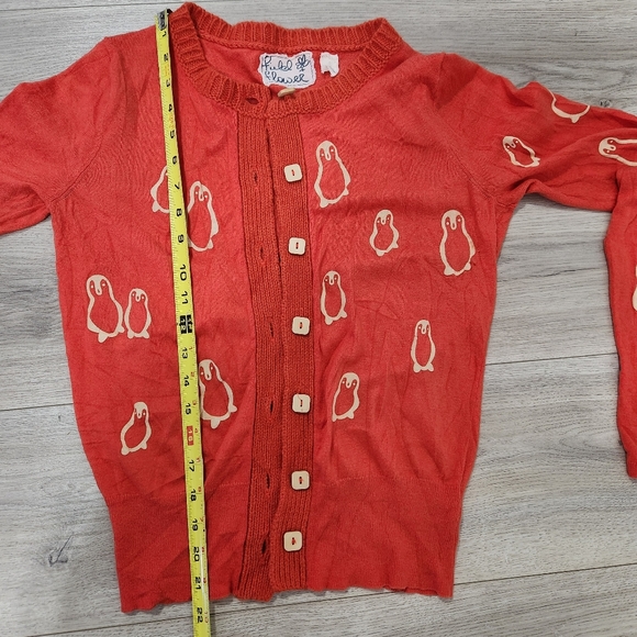 Field & Flower Anthropologie Penguin Cardigan Knit Trim M - Picture 7 of 10
